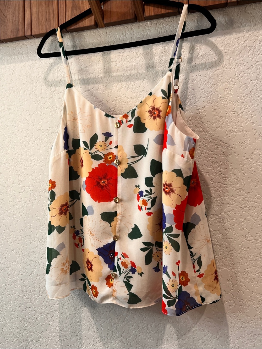 CAbi Victoria Cami Floral V-Neck Sleeveless Blouse Tank Style #5911 Size Large - Picture 5 of 14